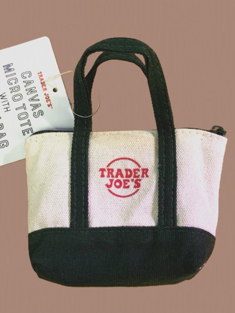 Trader Joe's Canvas Micro Tote with Grocery Bag, Green